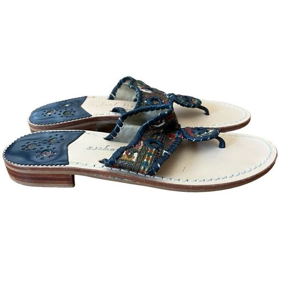Jack Rogers Tribal Print Sandals Flip Flops Size 8 - Picture 1 of 8